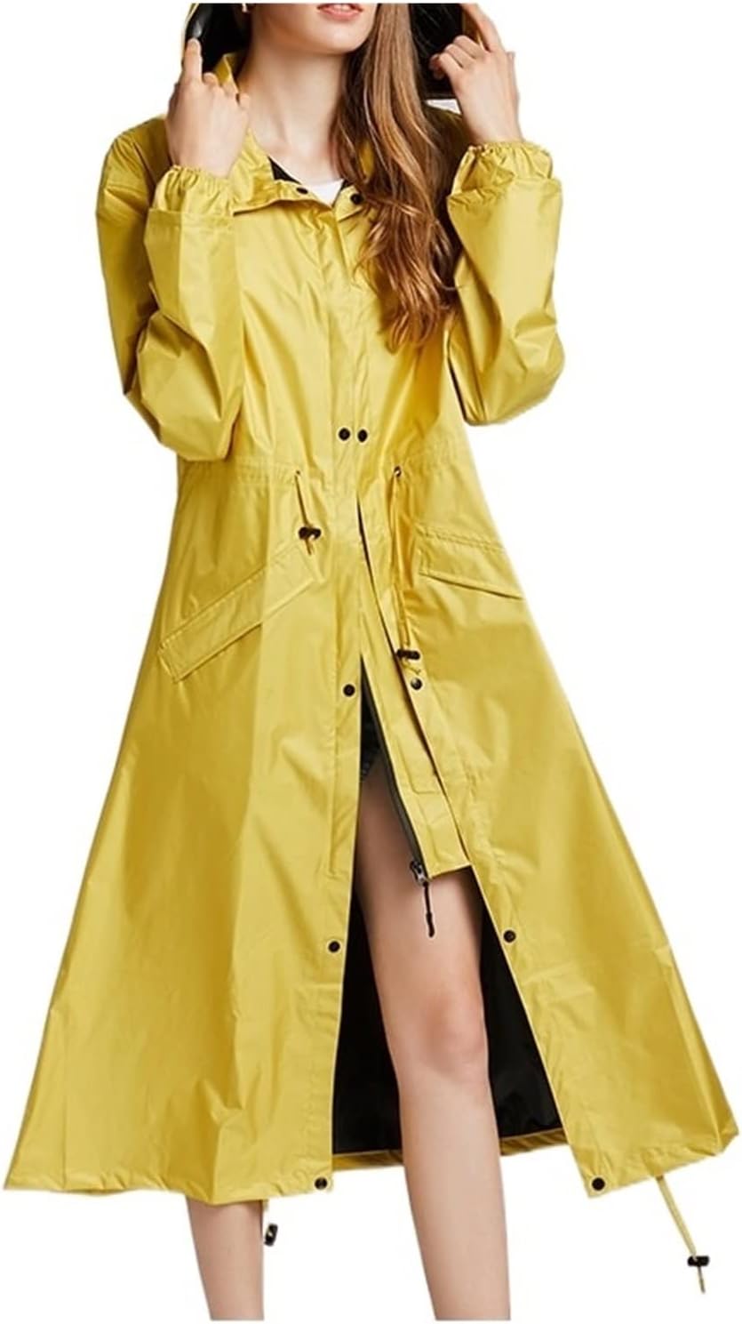 Hooded Rain Poncho for Adult with Pocket, Waterproof Lightweight Unisex Raincoat for Hiking Camping Emergency