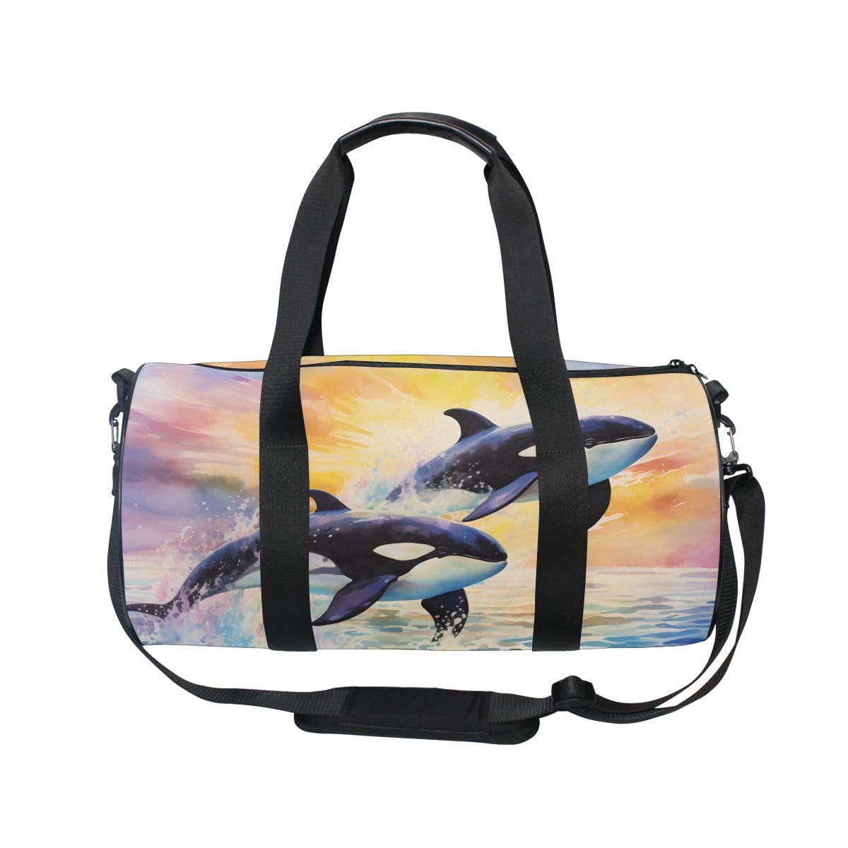 Sports Gym Bag Gym Duffle Bag Sport Bags for Men Women Whale 2 Durable Handle Luggage Bag