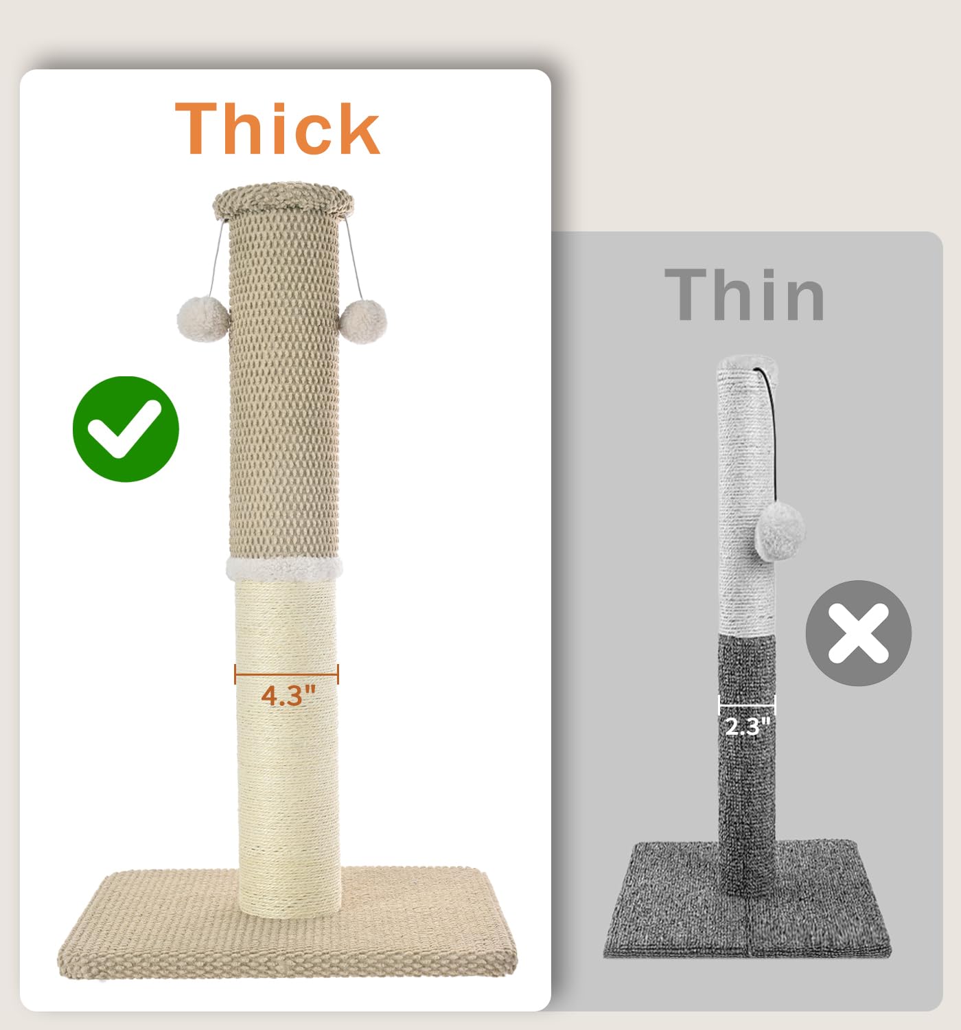 Made4Pets Cat Scratching Post 23.6