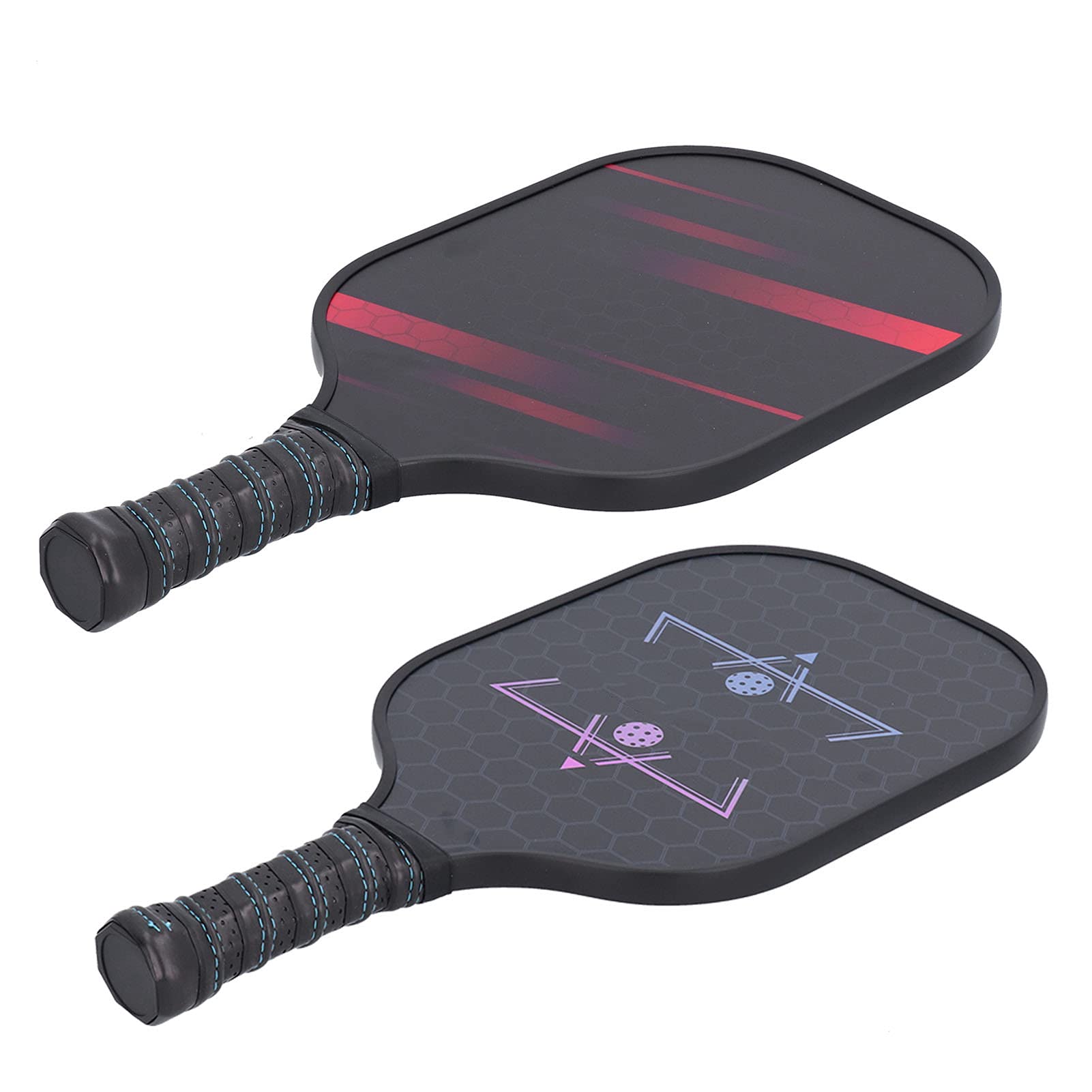Juego de Raquetas de Pickleball, Núcleo Ligero de Polímero de Fibra de Vidrio para Todos los Niveles, 2 Paletas y 4 Pelotas