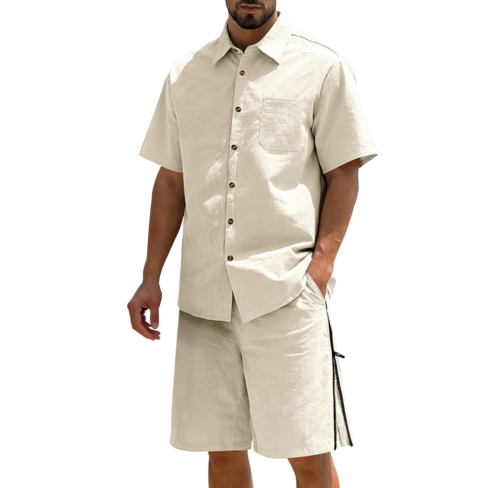 Short et chemise à manches courtes pour homme adepte de vêtements amples - 6