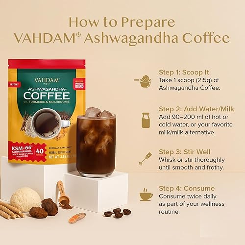 Miniatura 7 de VAHDAM - Mezcla instantánea de café de cúrcuma (3.5 onzas/40 porciones) sin gluten, sin OGM, rico en curcumina, empaquetado en una lata,