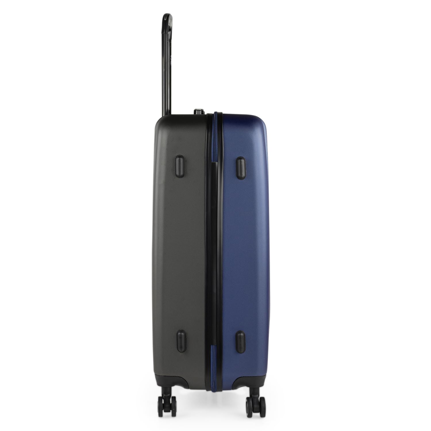 ITACA - Valigia 23Kg da stiva capiente Valigia rigida XL con ruote silenziose Trolley Grande Rigido leggero ideale per viaggi lunghi con Lucchetto a combinazione, Blu Navy-Antracite