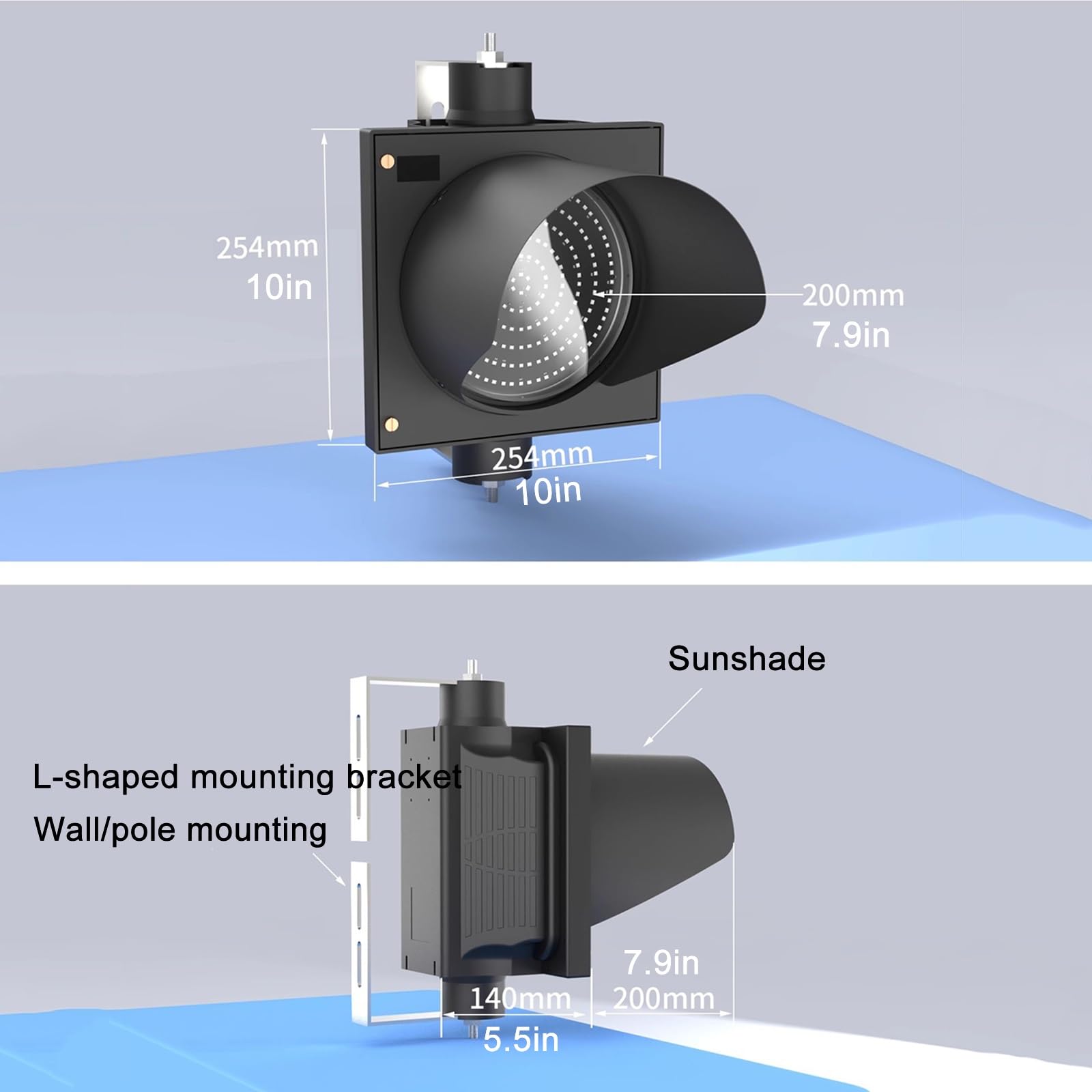 Lampa Ścienna z Sygnalizacją Świetlną, Czerwona/Zielona, ​​2 w 1, Światło Sygnalizacji Świetlnej, AC100-240 V, Oświetlenie Przemysłowe do Rampy Załadunkowej, Plug and Play, Sterowanie Przycis