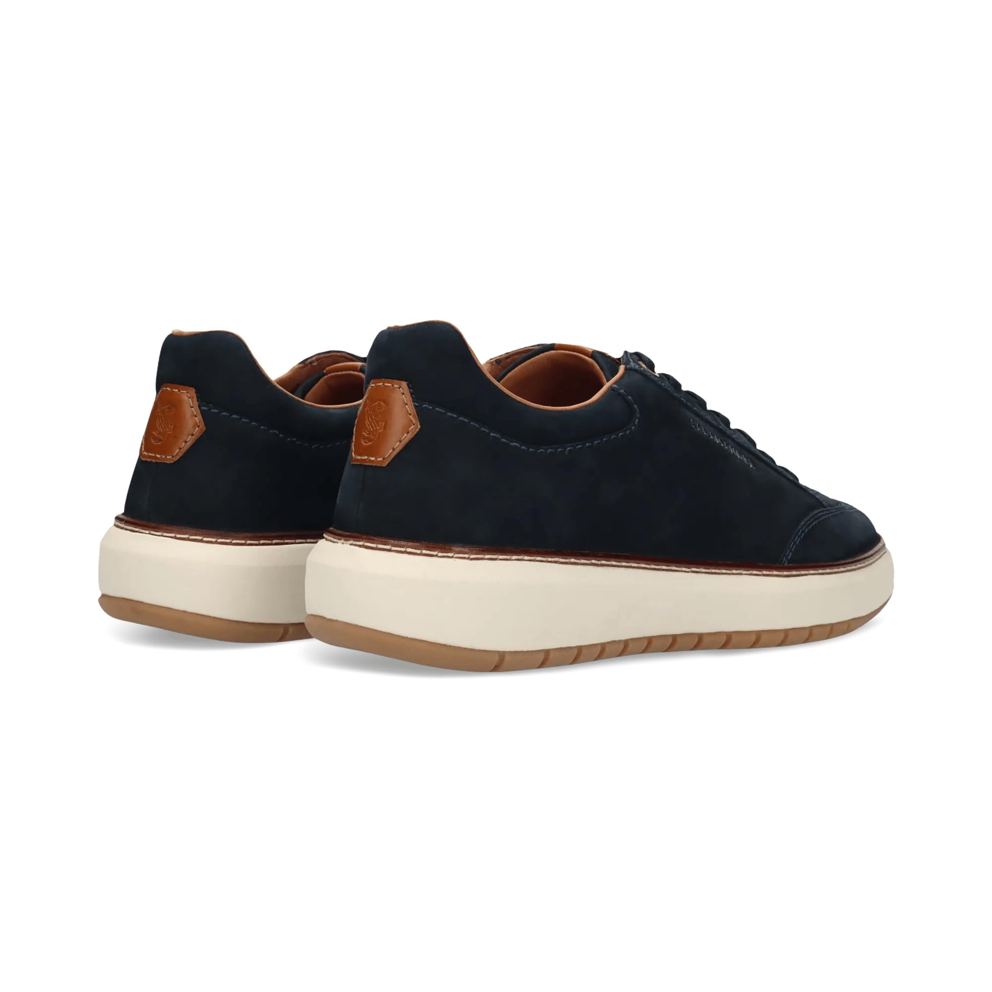 Salamander Męskie sneakersy ze skóry, niebieskie