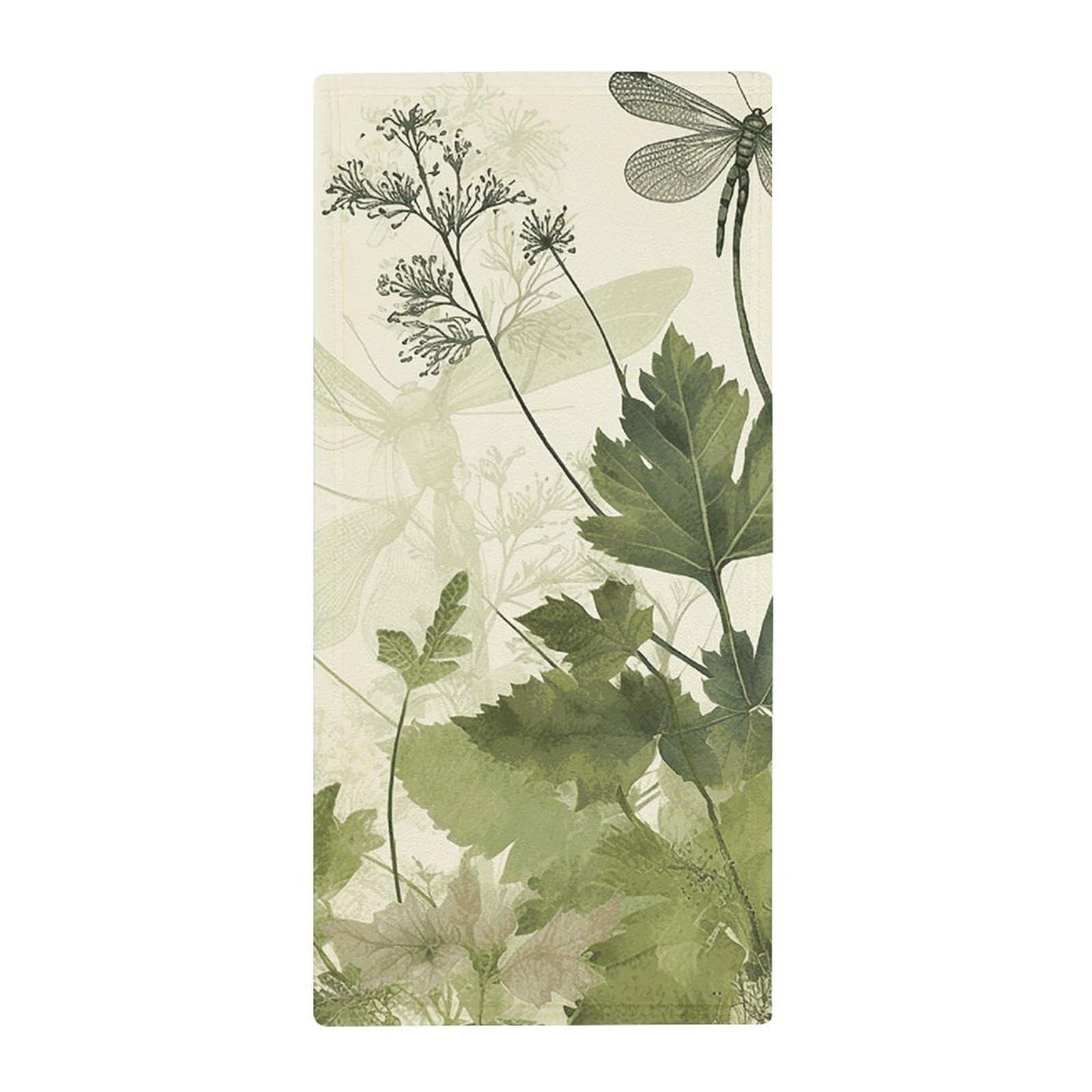 JTREHY Foliage and Herbs with Dragonflies Winged Towel Soft Lightweight Microfiber Towel Highly Absorbent Quick Drying Towels Male and Female Premium Quality Perfect for Daily Use