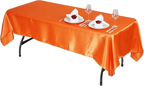 Miniatura 8 de BalsaCircle Mantel rectangular de satén blanco de 60 x 102 pulgadas para bodas, fiestas, recepciones, eventos, cocina, comedor