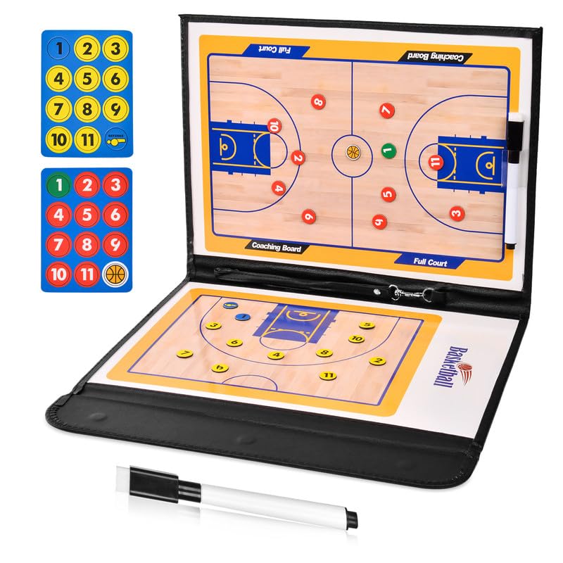 Flintronic Lavagna Tattica Calcio/Basket, Lavagnetta Tattica Calcio/Basket, Lavagna Magnetica Calcio/Basket Pieghevole, Coaches Lavagna Tattica,Cartellina Allenatore con Penna per Insegnare Formazione