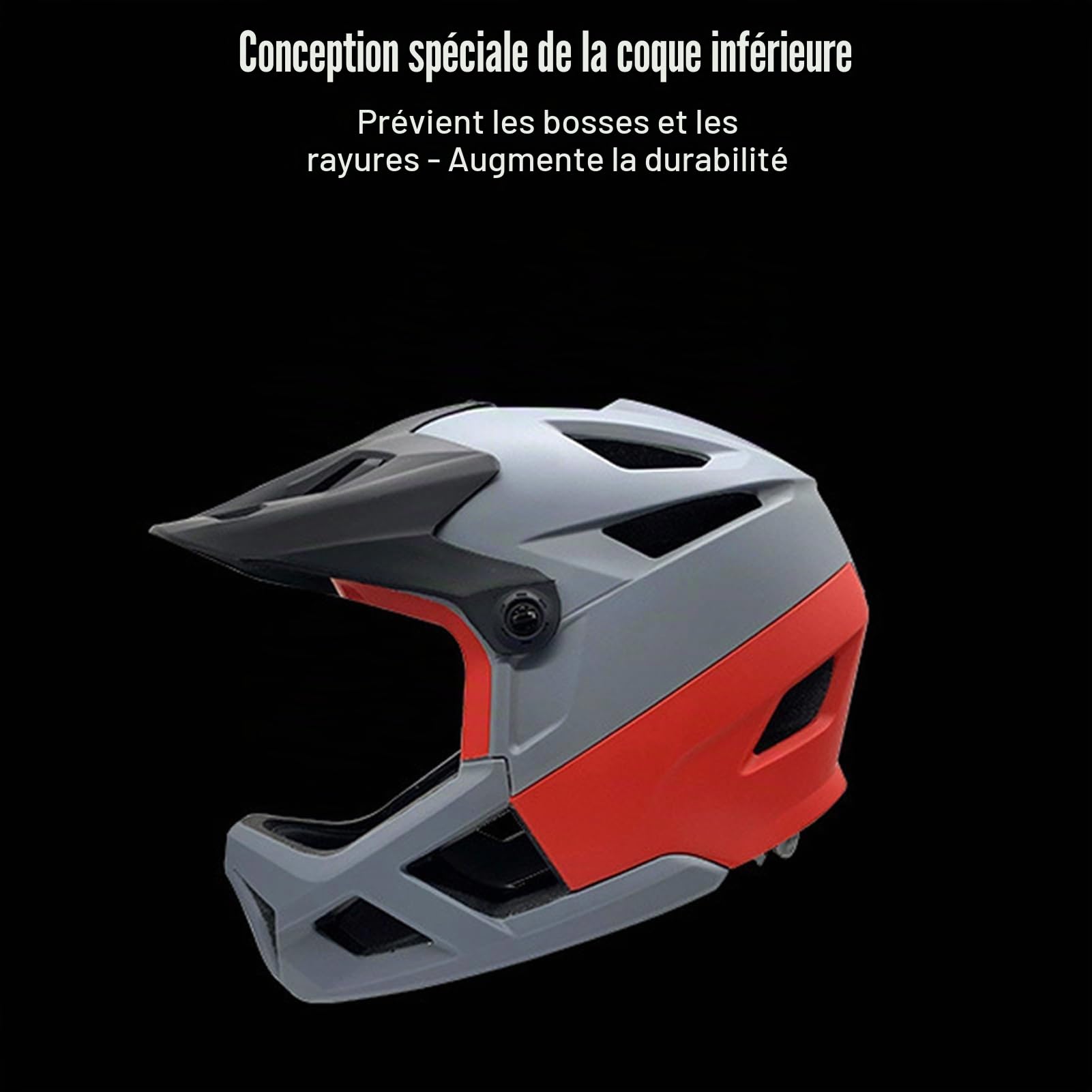 Kavolet Casque de Vélo pour Femme et Homme, Intégral pour VTT et Route, Léger, Visière Réglable et Connexion de Lunettes, 55-59 cm, Résistant aux Chocs