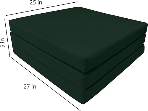 Miniatura 3 de D&D Futon Furniture Green Shikibuton - Camas plegables de espuma triple, alfombrillas plegables portátiles para piso, 3 x 27 x 75 pulgadas, densidad