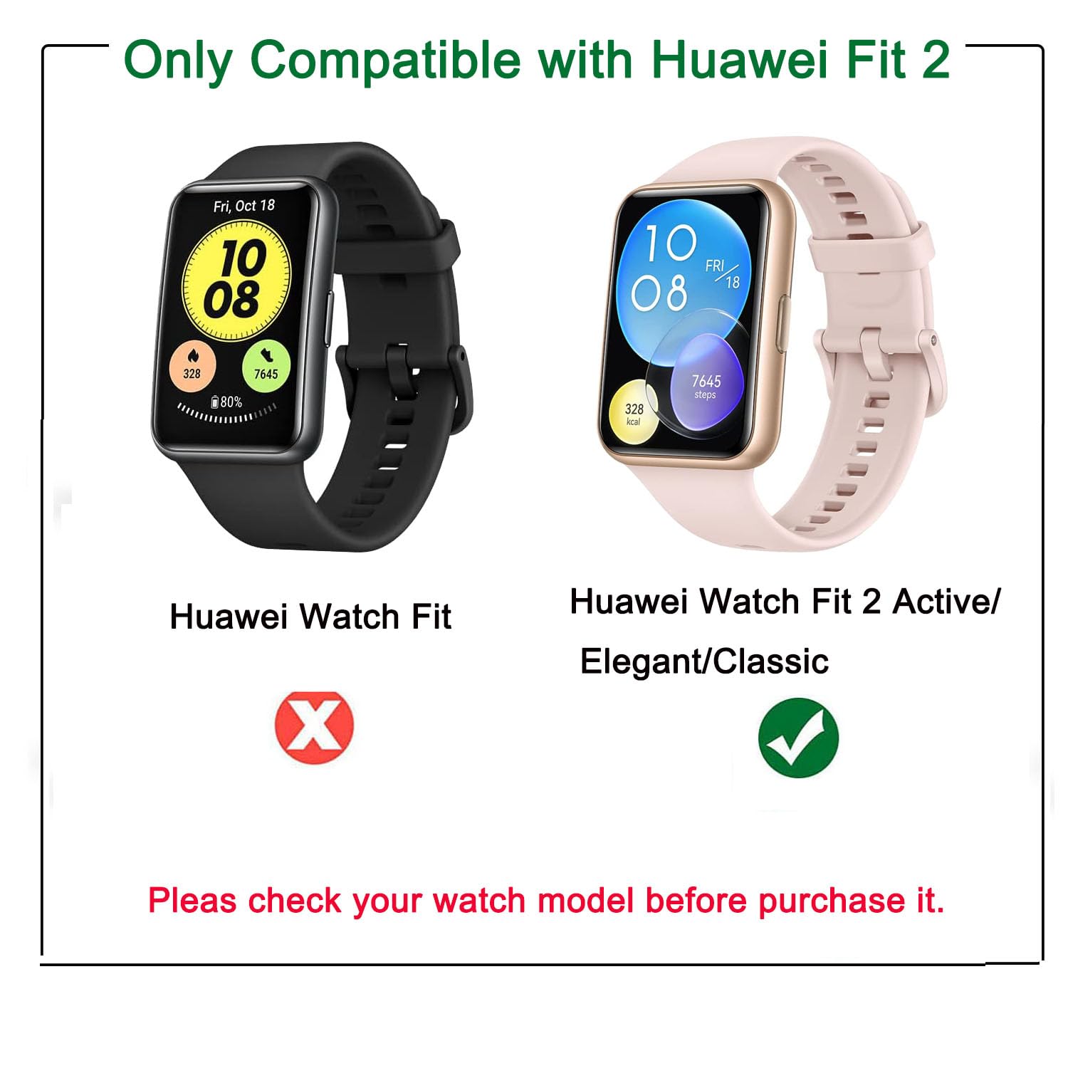 TUCOMO Elastic Nylon Strap Compatible with Huawei Watch Fit 2 Active/Elegant/Classic - Image 2