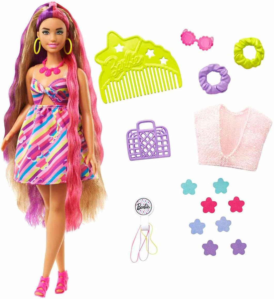 Mattel Barbie Totally Hair Flower Doll 8.5" Long Fantasy HCM89