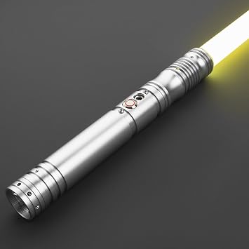 First Steps Lightsaber by SaberX Duel-Ready, Color-Changing, 50w LED, Sound Effects, Aircraft Aluminum, Polycarbonate Blade, Ergonomic Handle, Ideal for Beginners & Enthusiasts, 92cm Proffie-Silver