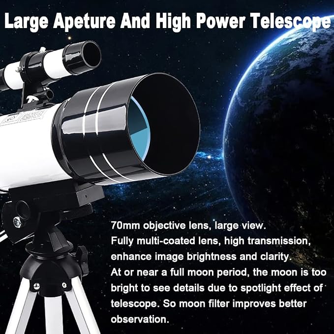 Telescopio Refractor Astronómico 70mm para Niños y Principiantes miniatura 9