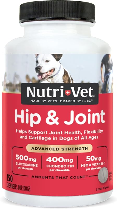 Hip & Joint Supplement for Dogs, Glucosamine Chondroitin, 150 Ct | Dog Joint Supplement, Glucosamine for Dogs, Hip & Joint Support, Mobility Support, Cartilage Support, Chewable Tablets