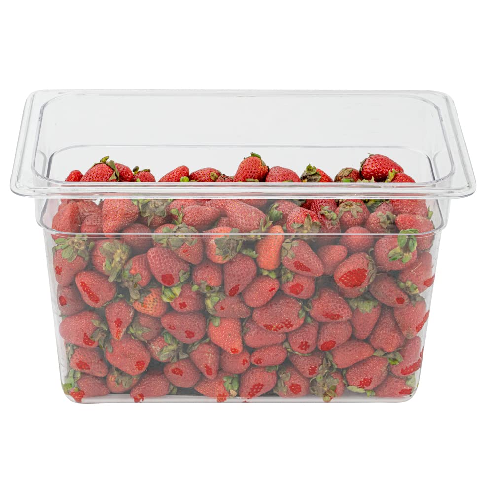 Restaurantware RWT0828 Met Lux - Contenedor de almacenamiento de alimentos fríos de tamaño 1/3, 20 cm de profundidad, caja de 10 unidades, plástico