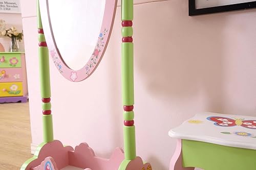 Miniatura 7 de Olivia The Fairy - Espejo de pie de madera para dormitorio infantil o sala de juegos, con almacenamiento, multicolor