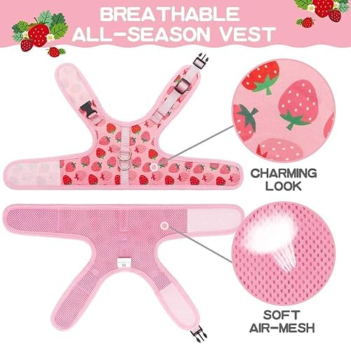 Miniatura 3 de BINGPET Arnés para gatos con correa a prueba de escape arnés de malla de moda para gatos y perros, ajustable para gatitos, cachorros, animales