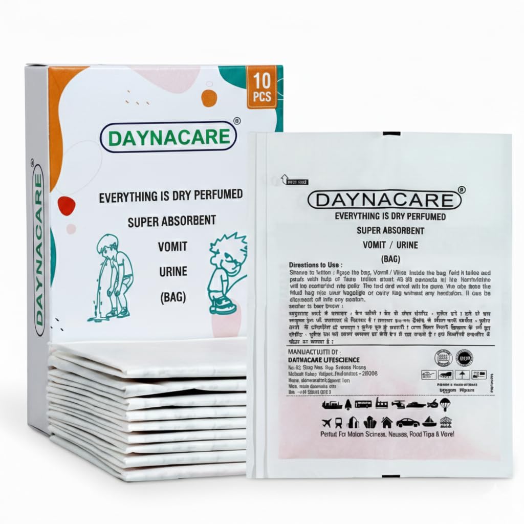 Deo Scented Eco-Friendly Paper Vomit Bags for Travel, Pack of 10 | Motion Sickness Disposable Emesis Bags| Leak-Proof, Odor Control | Idel For Adults, Kids,Pregnancy & Emergency Use