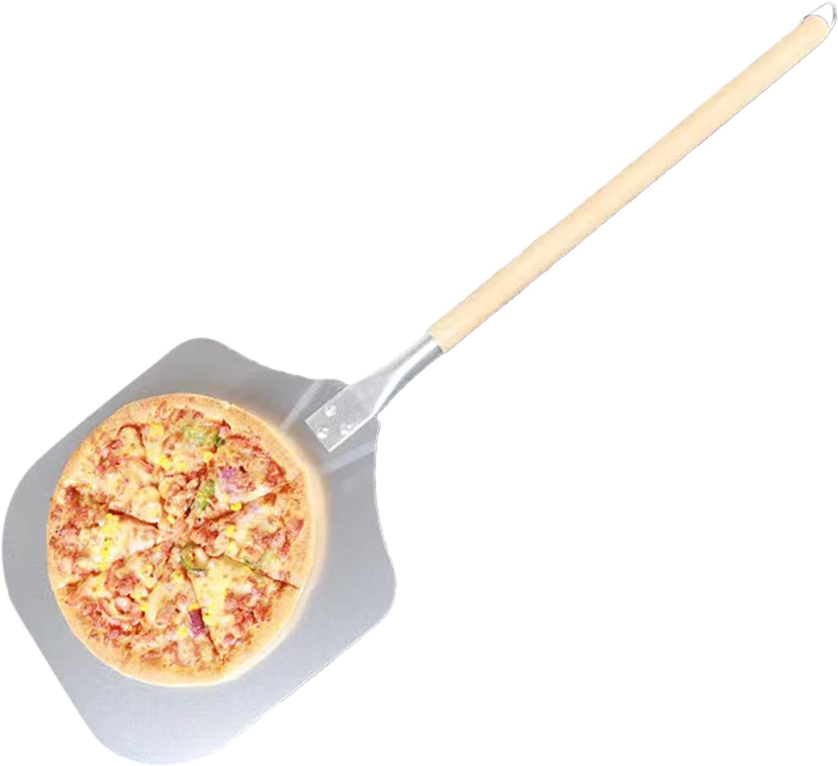 Pizza Turning Peel with 19 inch long wood handle, Pizza Turner, Turning Pizza Peel, Pizza Paddle, Pizza Spinner, Pizza Spatula, Pizza Oven Accessories, girador de pizzas