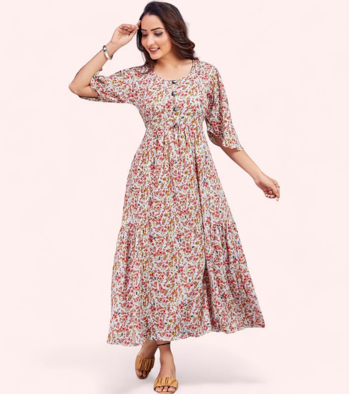 Image of Polyester Floral Regular Women Kurta