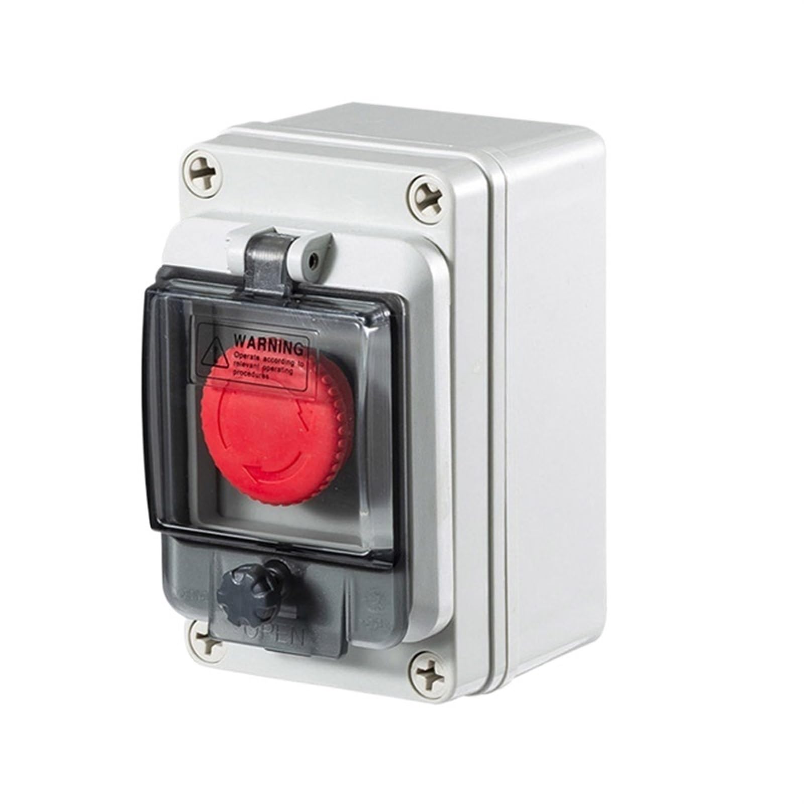 Interrupteur bouton d'arrêt d'urgence avec bouclier de protection étanche