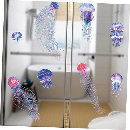 Miniatura 7 de SWOOMEY 1 Unidades Undersea Medusa Pegatina Papel pintado Mural Decoración de la habitación de los niños Decoración del hogar Etiqueta de pared de