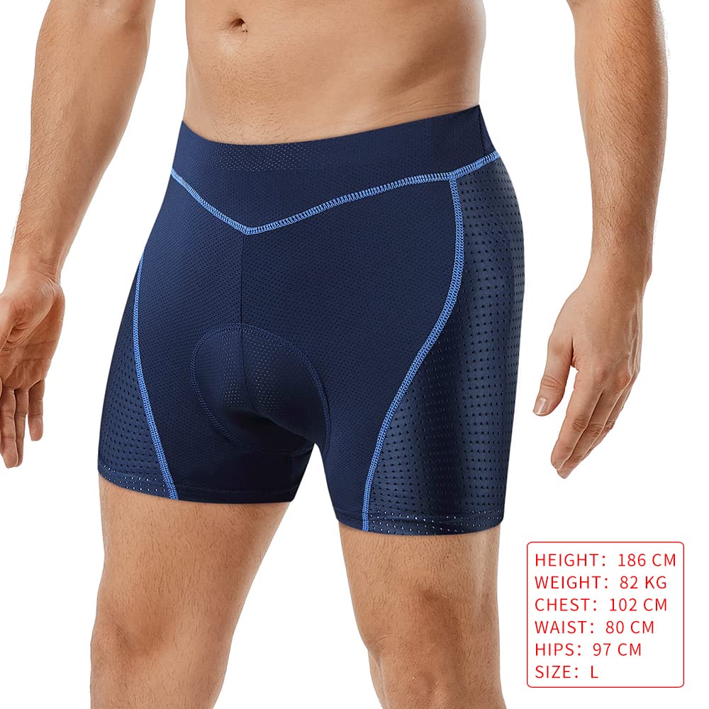 WOSAWE sous-vêtements de Cyclisme pour Hommes Respirant Confortable Caleçon de Vélo avec 5D Gel Rembourré