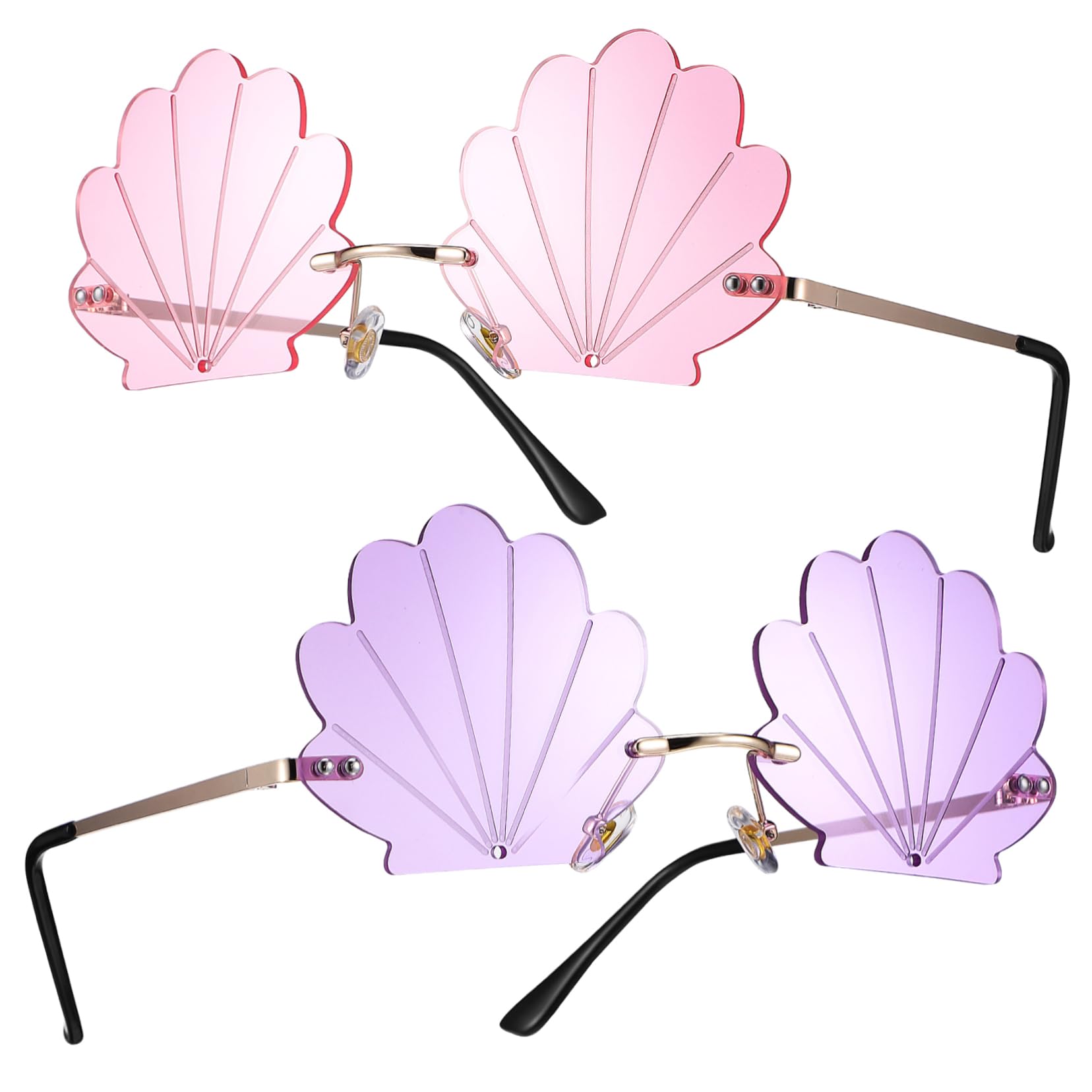 SHERCHPRY 1 Color Frameless Glasses Seashell Shaped Sunglasses for Party Comfortable Photo Props