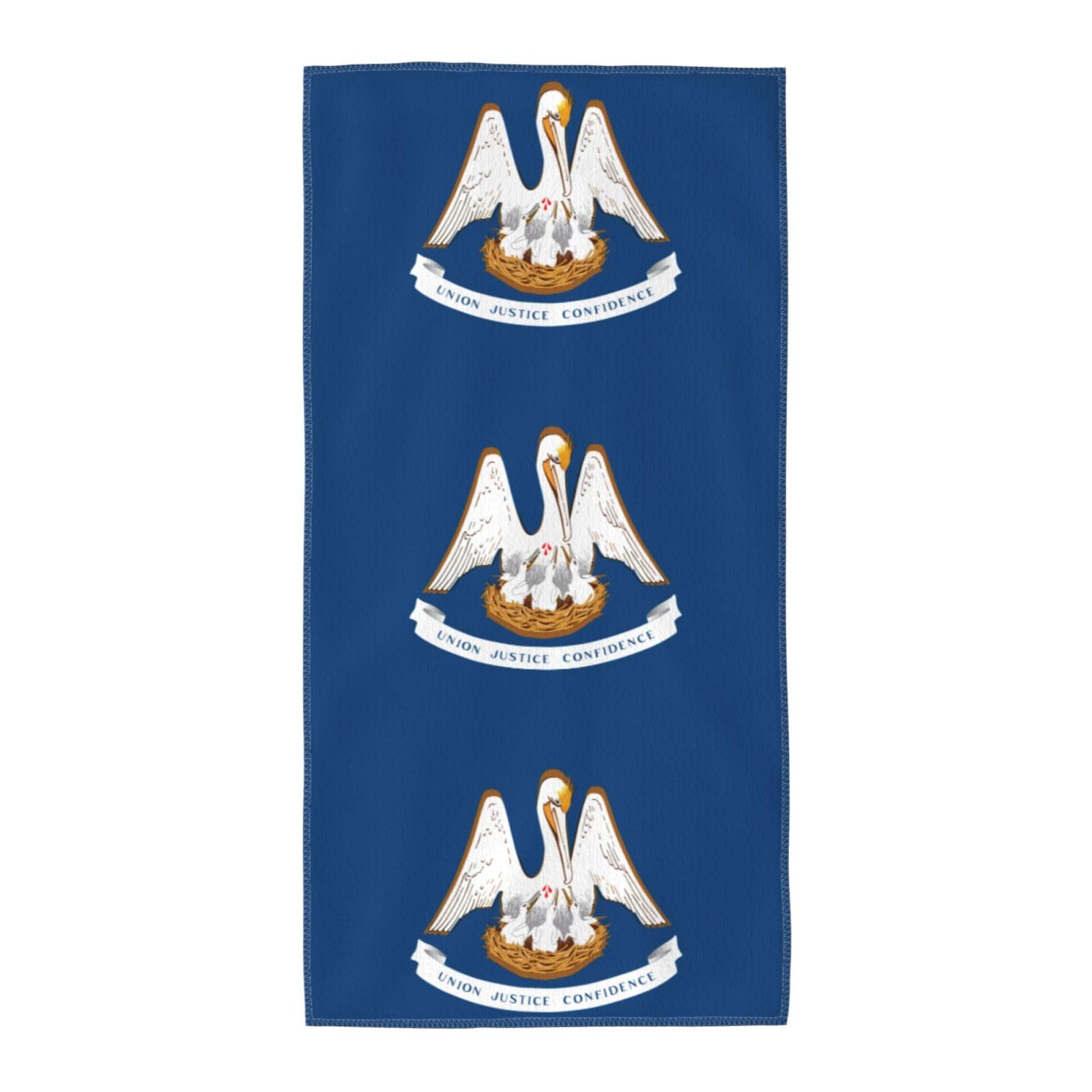 DIEzig Louisiana State Flag Fashion Printed Long Bath Towel For Pool Side Seaside Holiday