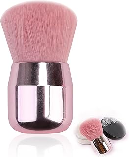 Foundation Brush, Flat Top Kabuki Foundation Blusher Brush, Multifunctional Face Blush, Soft Dense Bristles Concealer Make Up Brushes for Cosmetics Blending Liquid Cream Concealer (Rose Gold)