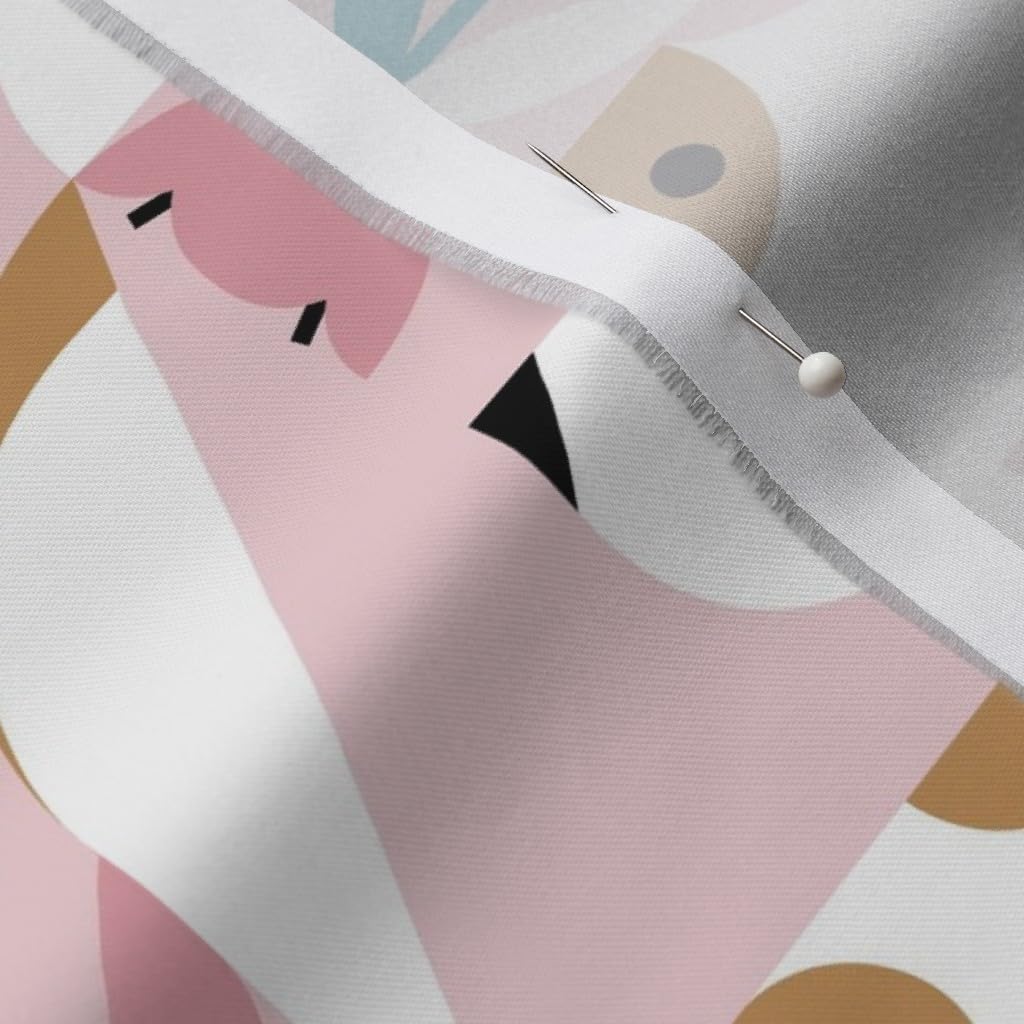 Spoonflower Fabric - Bird Dog Flower Toucan Rainbow Abstract Shapes Printed on Organic Cotton Sateen Fabric by The Yard - Sewing Quilting Apparel Home Decor