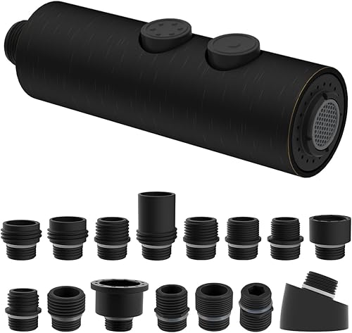 Miniatura 11 de Hibbent Pulverizador extraíble para fregadero, cabezal de grifo de cocina de 2 funciones, cabezal rociador desplegable para baño con conector macho