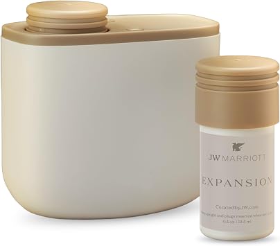 JW Marriott Mini Home Diffuser & Fragrance Refill - Plug in Wall Diffuser - Luxury Hotel Collection - Scent Notes of Holy Basil Leaf, White Lotus Flower, and Rosemary - Expansion Fragrance