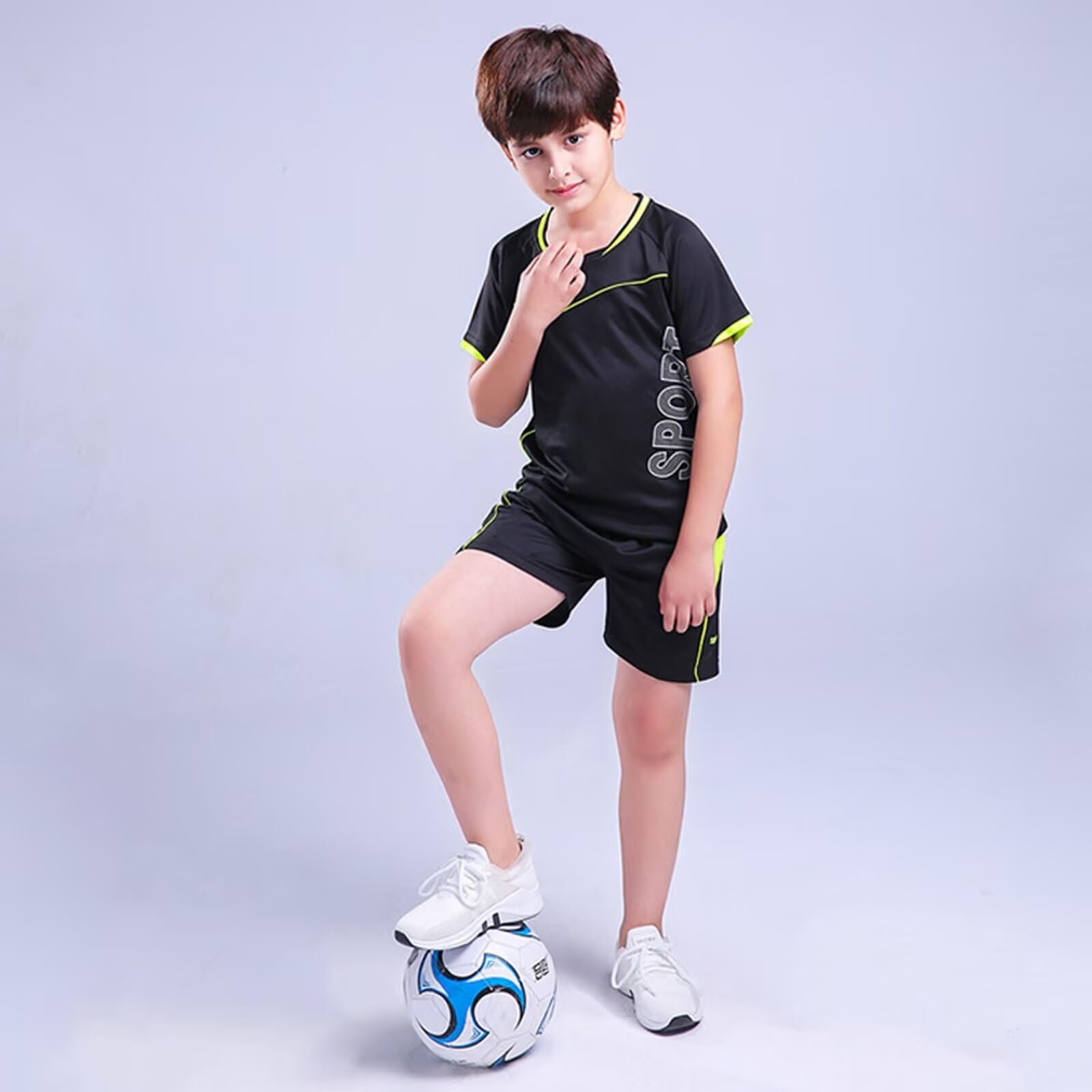 Camiseta de Fútbol Equipación Niño Conjunto para Niño Pantalones Cortos y Camisa al Aire Libre para Niños