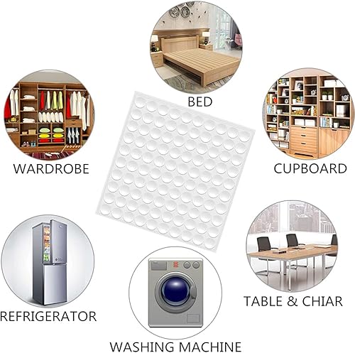 Miniatura 3 de Fu Store Protectores de goma transparentes autoadhesivos para amortiguar el ruido, 100 unidades de protección de 38 pulgadas para cajones de puertas
