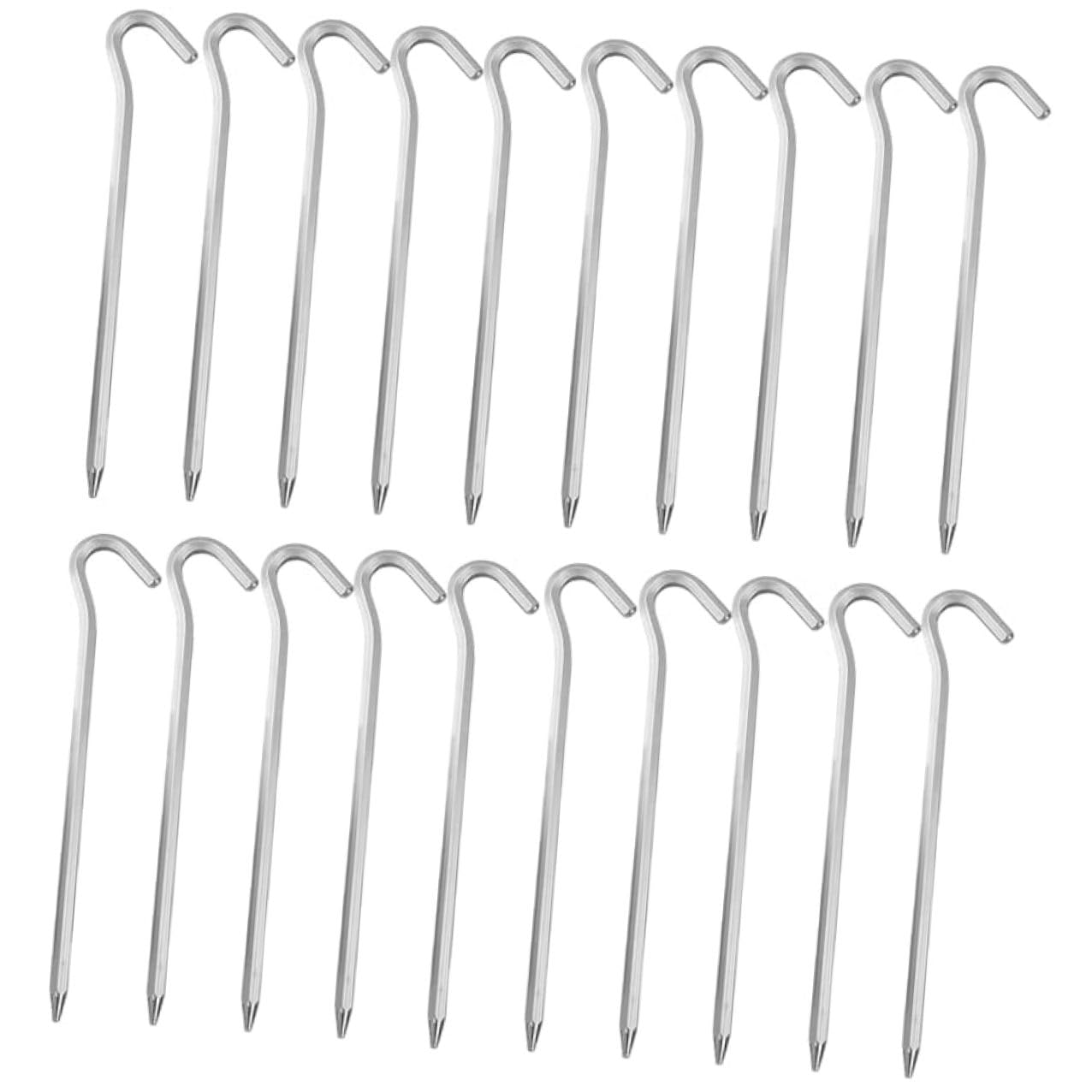 Sosoport 40 Pezzi Picchetti Esagonali in Metallo Robusti per Campeggio e Giardino Fissaggi Terreno Leggeri e Facili da Usare per Ripari Coperture e Attrezzature Outdoor