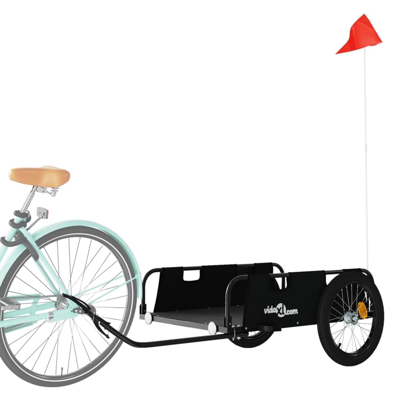 Festnight Fahrradanhänger Lastenanhänger Fahrrad Anhänger Transportanhänger Schwarz 135x68x38,5 cm Maximale Tragfähigkeit 45 kg Sonstiges