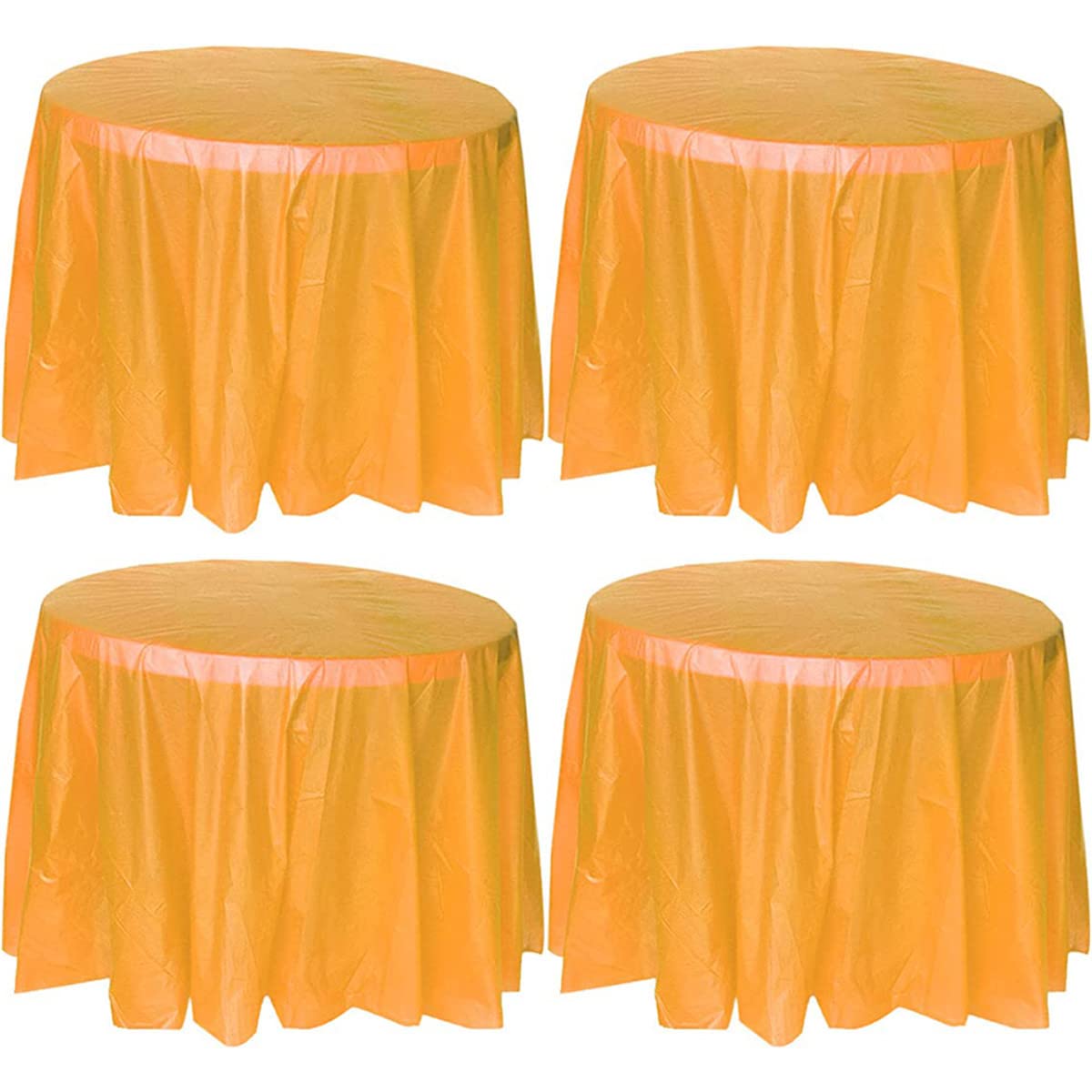 TOKYMOON 4 Pack of Round Disposable 84 Inch Tablecloths Party Wedding Picnic Banquet Table Clothes Table Cover for Round Tables