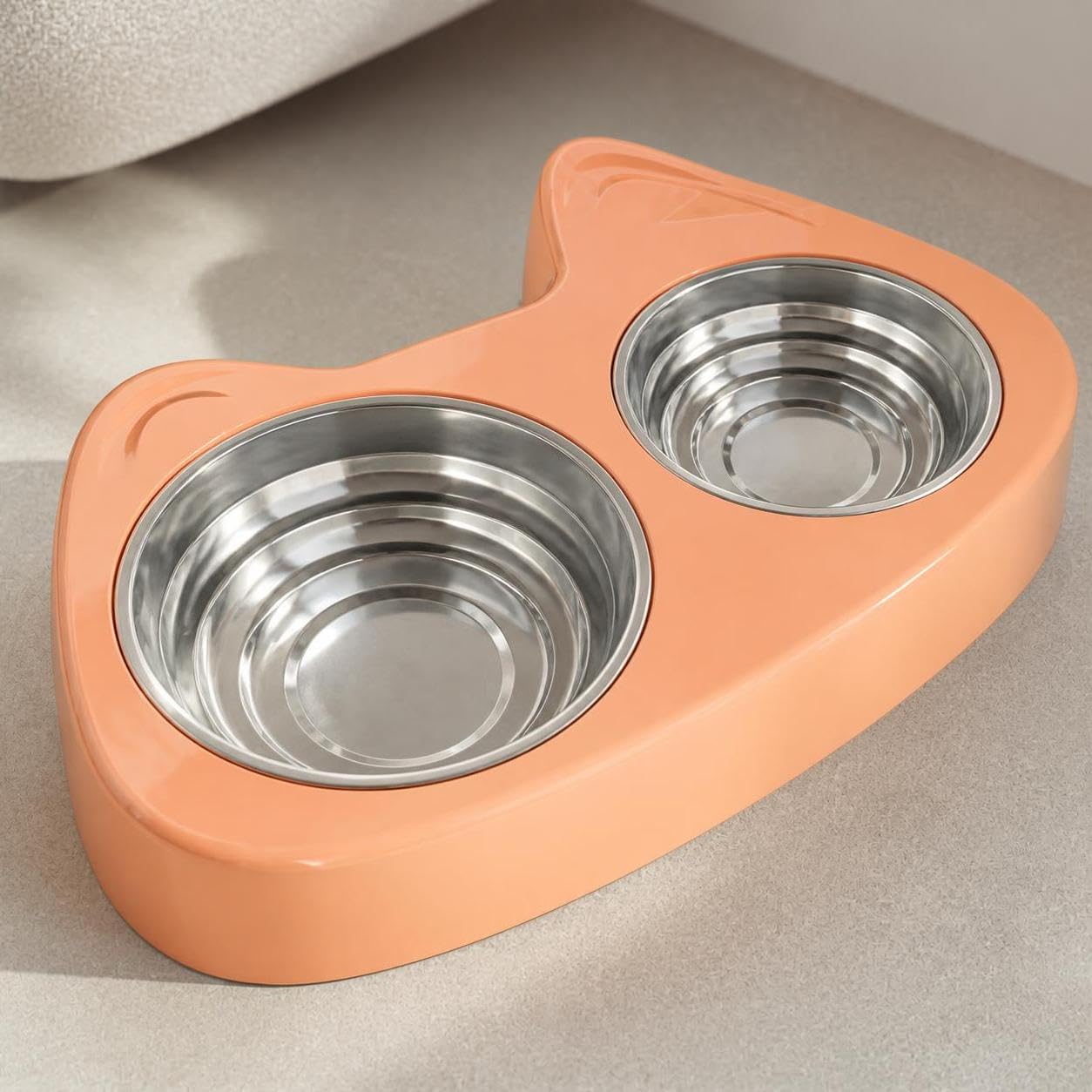 Automatischer Katzen mit Einsätzen, Standard-Doppelnapf-Grün
