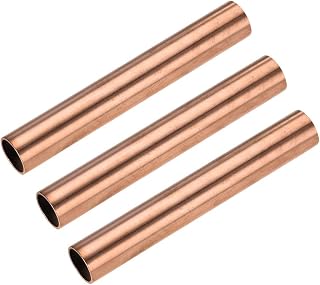 uxcell Seamless Copper Round Tube 15mm OD x 1mm Wall 100mm Length 3pcs - Durable Straight Pipe for DIY Crafts Models