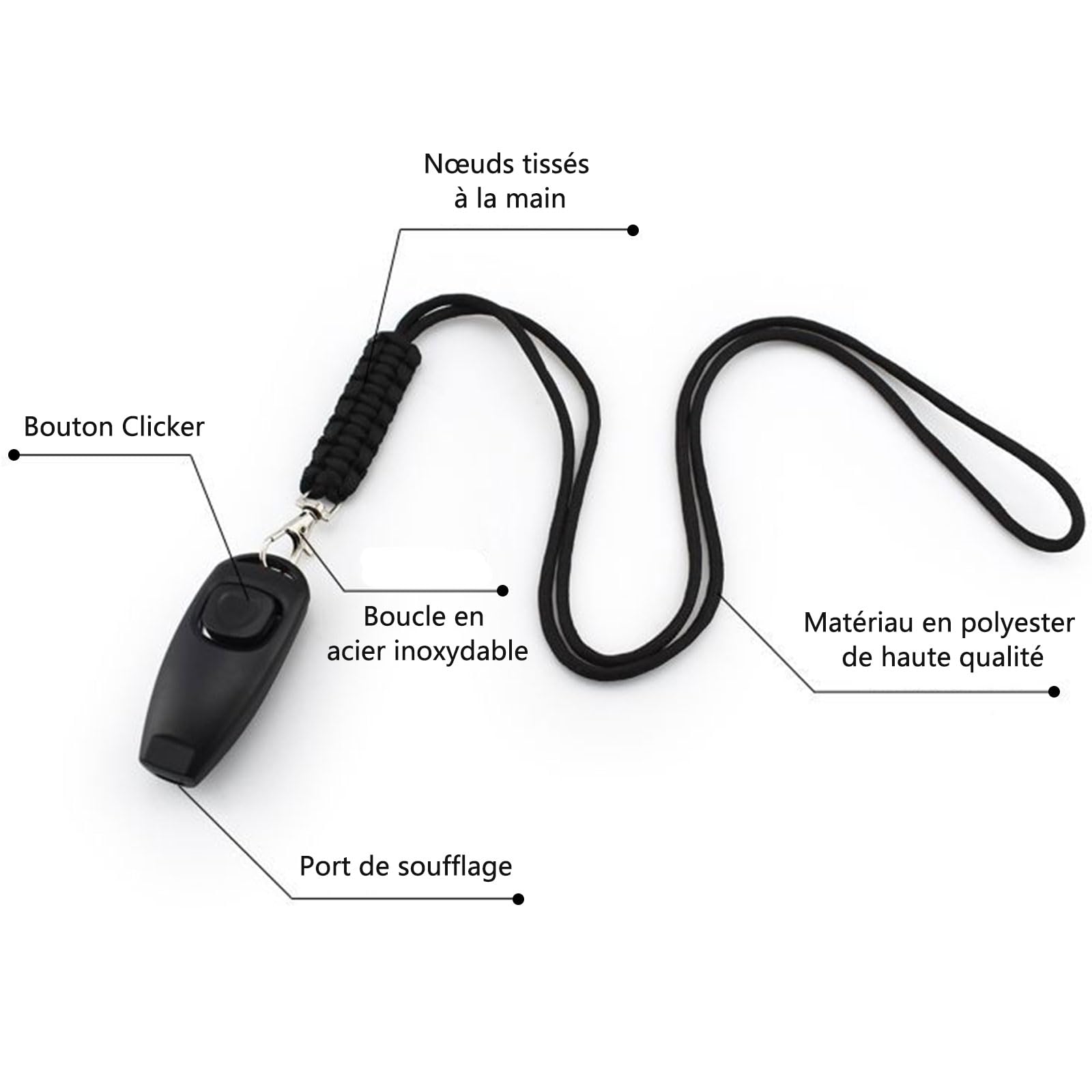 GIONAR 2Pcs Sifflet Chien Rappel, Sifflet Ultrason Chien, Double Mode 2 en 1 (clic et Souffle),- Plastique ABS et Anche en Acier Inoxydable, Sifflet pour Chien avec Cordon (Rouge et Noir)