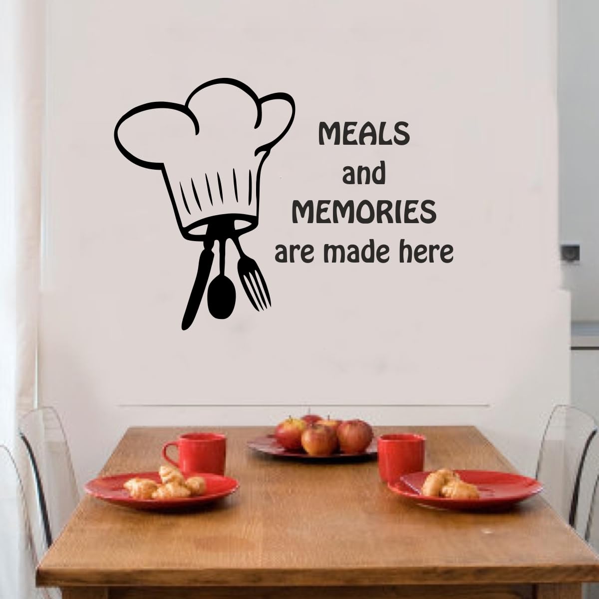 Decal O Decal Meals and Memories are Made Here Kitchen Quote Self Adhesive Wall Sticker-image-14