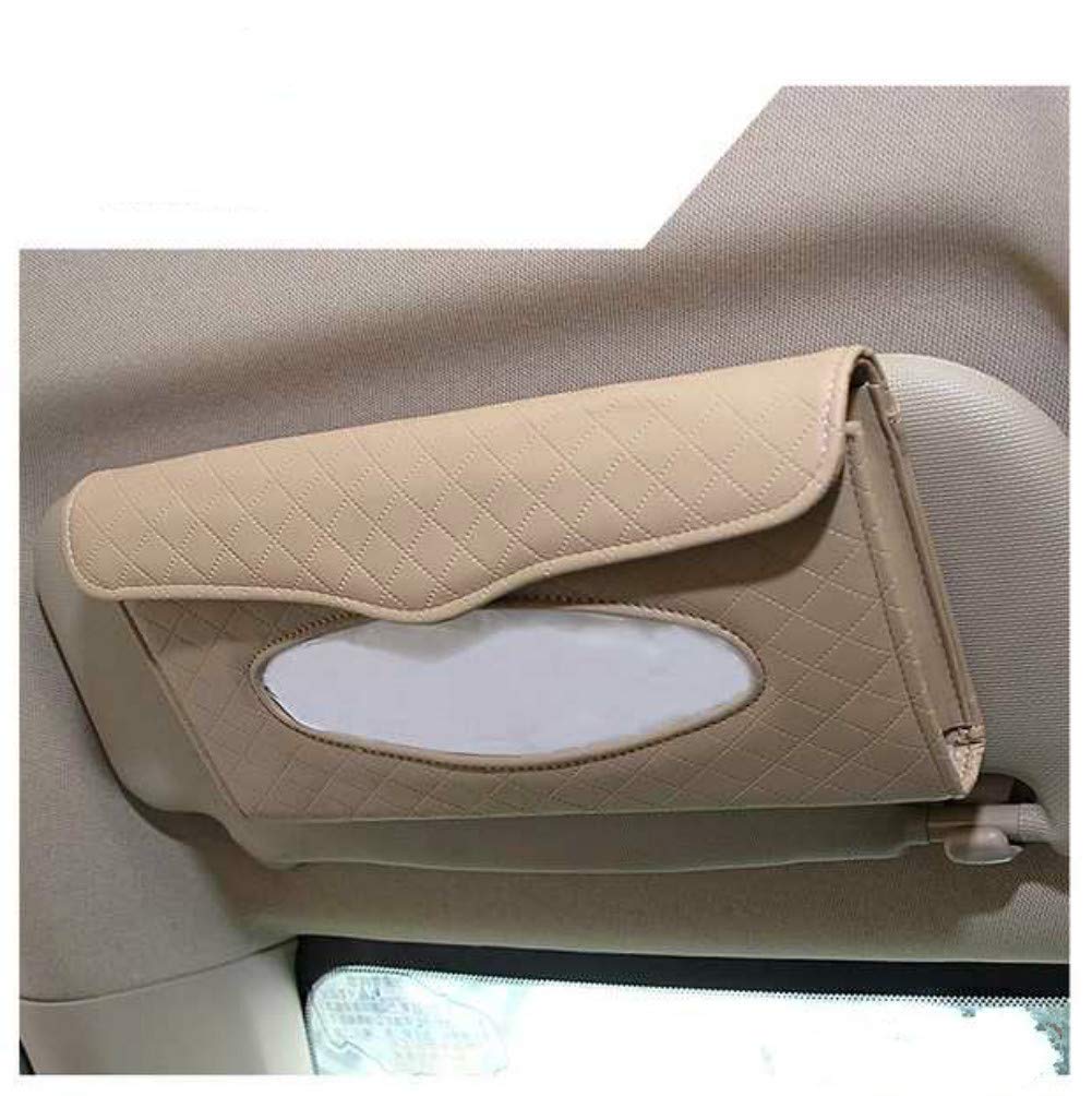 Automaze PU Leather Car Sun Visor Back Seat Tissue Napkin Box Holder, Interior Car Accessories (Beige, Sun Visor Type) (B0846KXZ3K) Amazon Price History, Amazon Price Tracker
