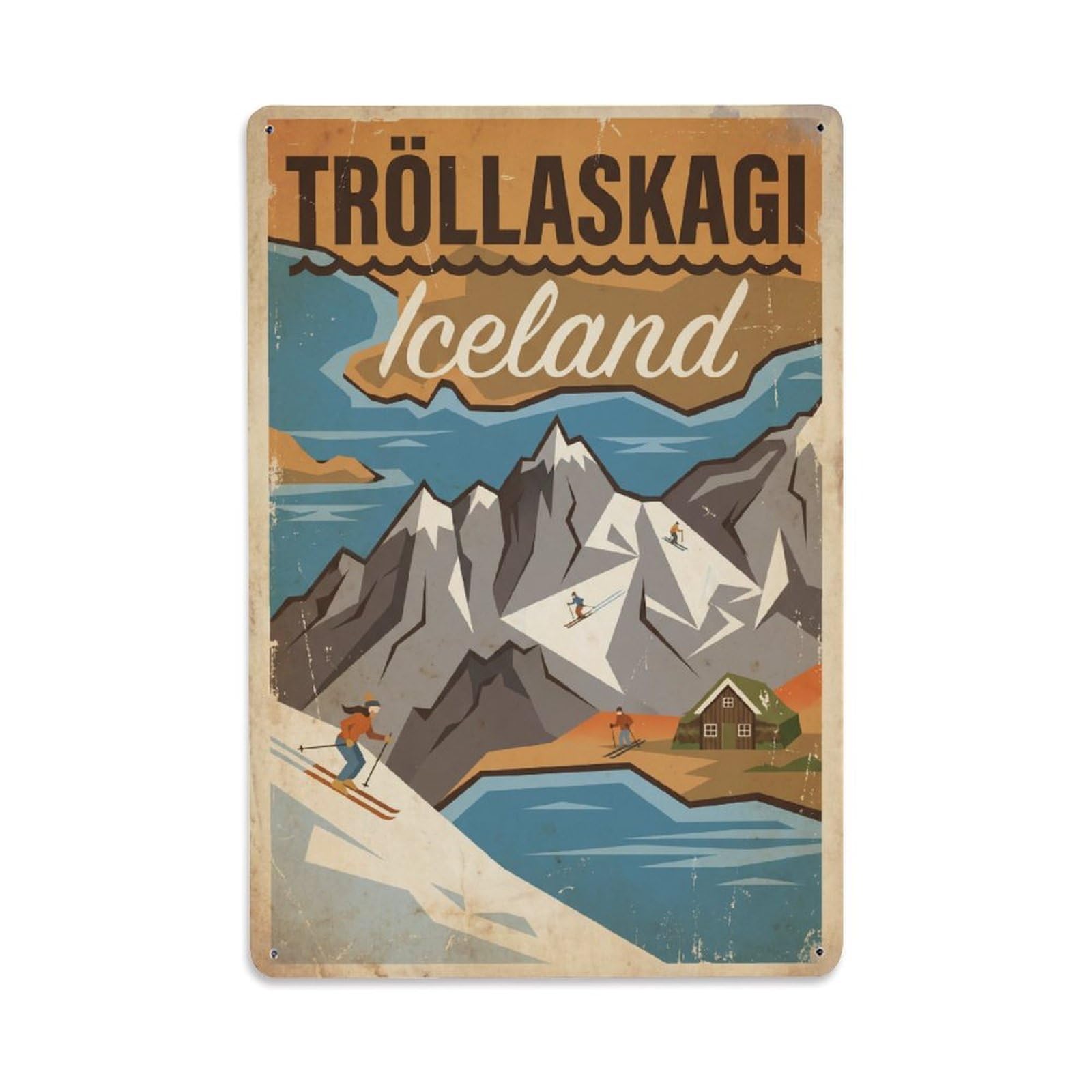 Este 8X12inch Style Vintage Travel Trollaskagi Iceland Peninsula Metal Tin Sign
