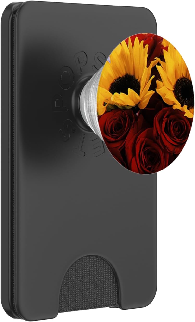 Cute Sunflower Red Rose Floral Design Plants PopSockets PopWallet for MagSafe