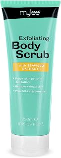 Mylee Pre Tanning and Pre Waxing Exfoliating Softening Body Scrub with Nourishing Natural Seaweed Extracts, Aloe Vera, Tahitian Monoi – Prevents Ingrown Hairs & Razor Bumps Vegan and Cruelty-Free