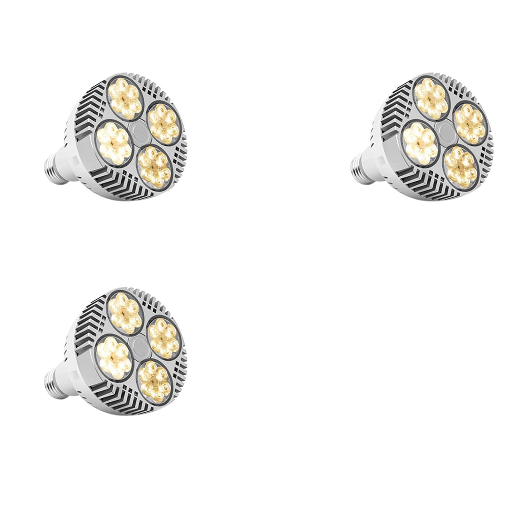 Geroosaty 3X E27 Plant Lamp Light Bulb 35W LED Plant Grow Light Full Spectrum Warm White Light for Indoor Garden Greenhouse