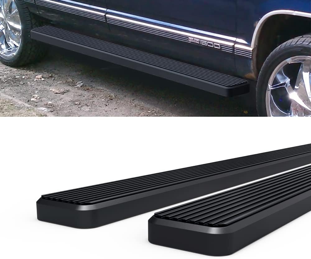 HD Ridez Running Board 5" Stainless Steel Black Compatible with Chevy Suburban 1992-1999 (Exclude 0.75 Ton 4WD) (Nerf Bar Side Steps Side Bars)
