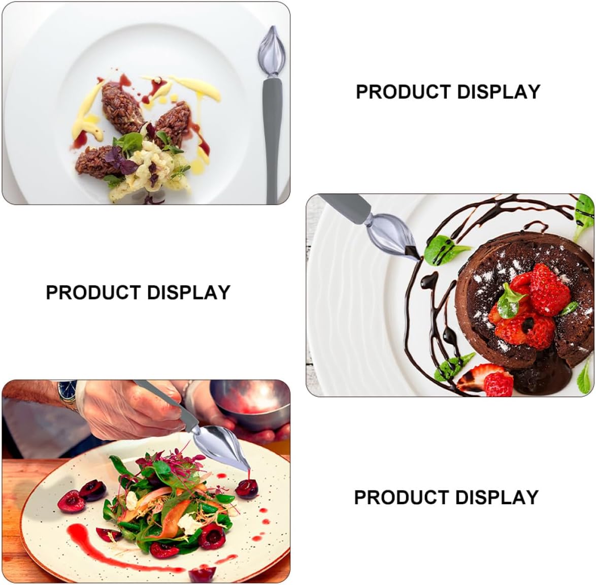 6pcs Stainless Steel Painting Spoon with Curved Handle